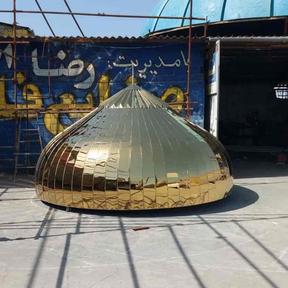 ساخت گنبد استیل طلایی گلزار شهدا در اهواز ساخت گنبد استیل طلایی گلزار شهدا در اهواز